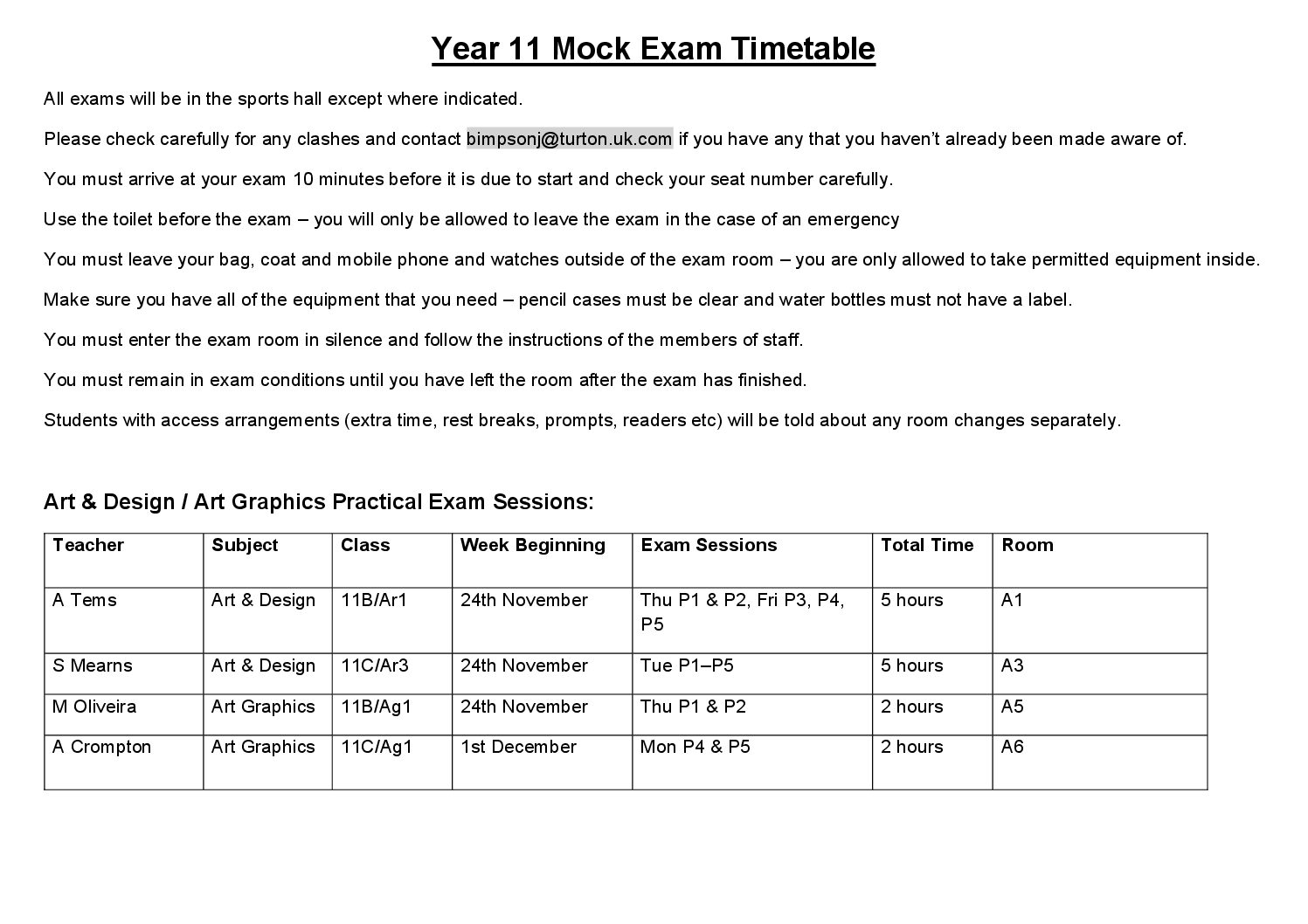 Year 11 mock exams STUDENT VERSION Dec 2025