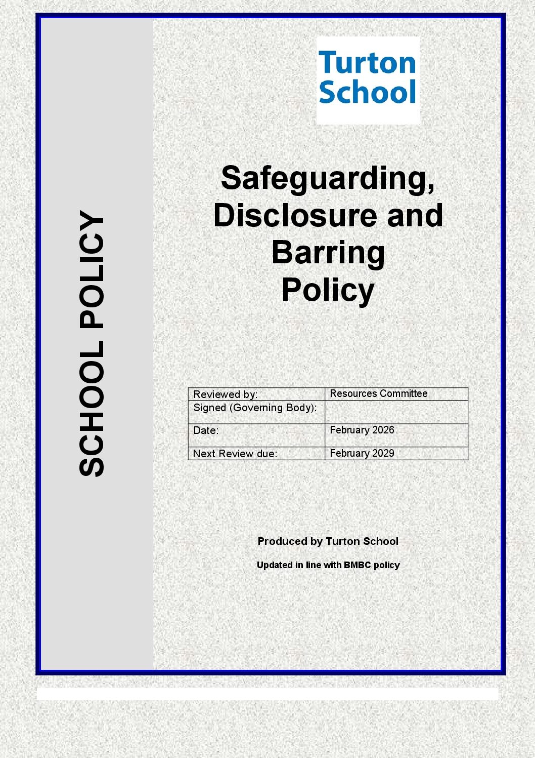 Safeguarding Disclosure Barring Policy (Feb 2026 )