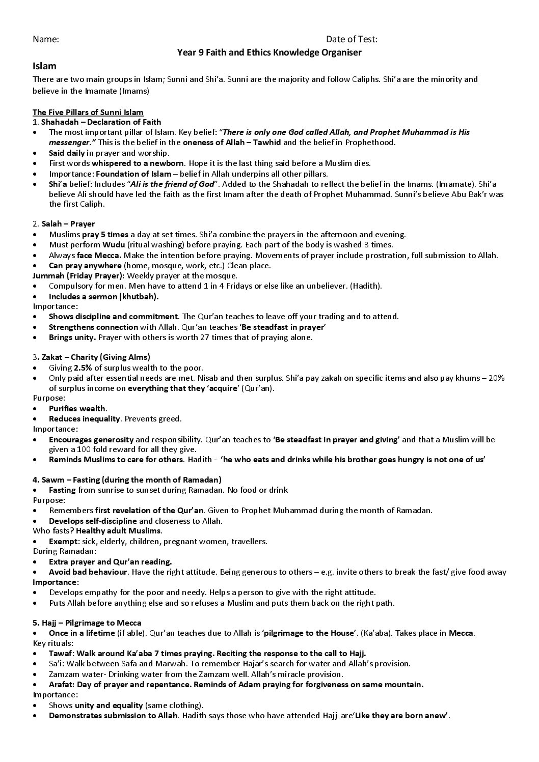 FE YEAR 9P SCHOLARS EOY KNOWLEDGE ORGANISER