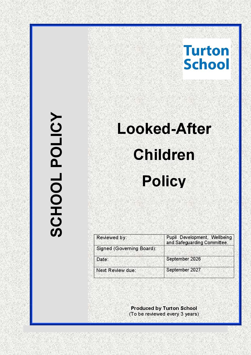 Looked-After Children Policy (Sept 2026)